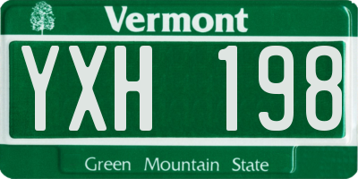 VT license plate YXH198