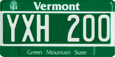 VT license plate YXH200
