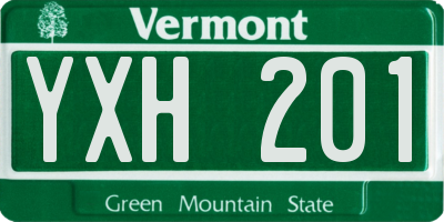 VT license plate YXH201