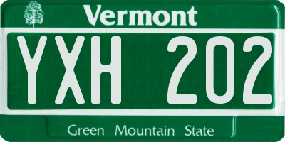 VT license plate YXH202