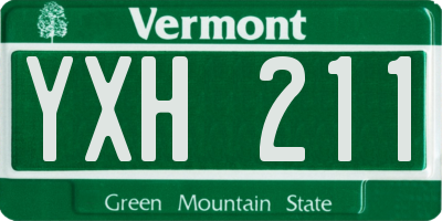 VT license plate YXH211