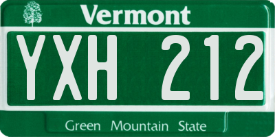 VT license plate YXH212