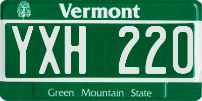VT license plate YXH220