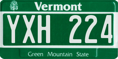 VT license plate YXH224