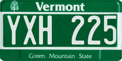 VT license plate YXH225