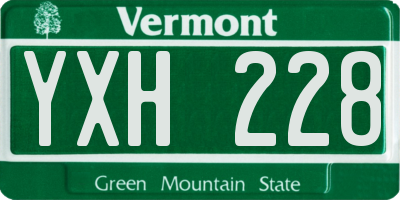 VT license plate YXH228