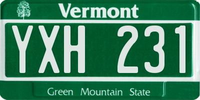 VT license plate YXH231