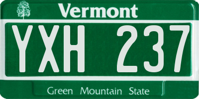 VT license plate YXH237