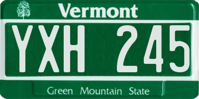 VT license plate YXH245