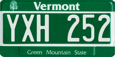 VT license plate YXH252