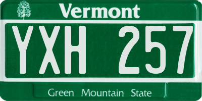 VT license plate YXH257