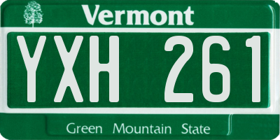 VT license plate YXH261