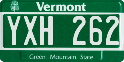 VT license plate YXH262