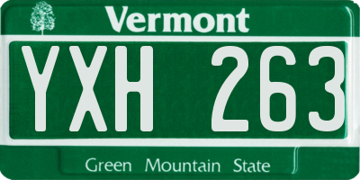 VT license plate YXH263