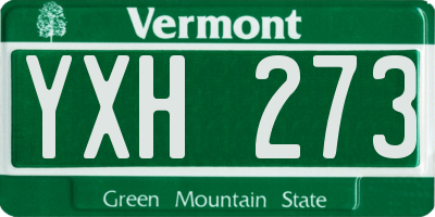 VT license plate YXH273
