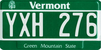 VT license plate YXH276