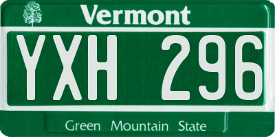 VT license plate YXH296