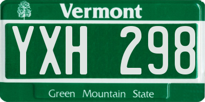 VT license plate YXH298