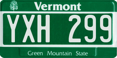 VT license plate YXH299