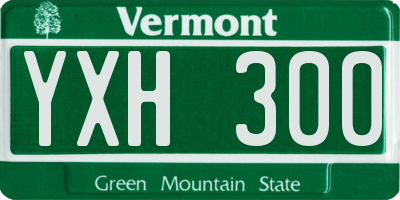 VT license plate YXH300