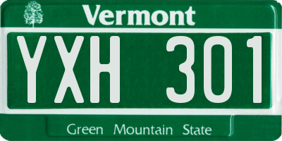 VT license plate YXH301
