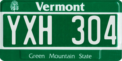 VT license plate YXH304