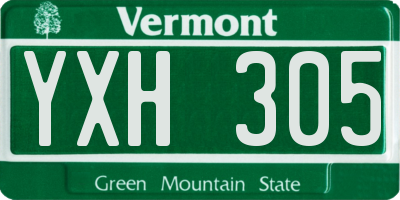 VT license plate YXH305