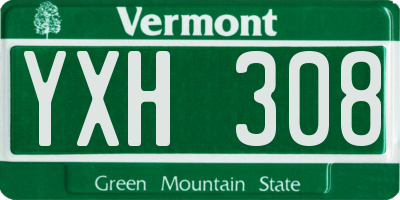 VT license plate YXH308