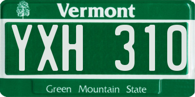 VT license plate YXH310