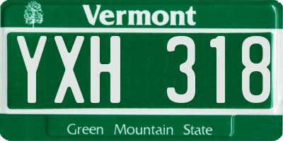 VT license plate YXH318