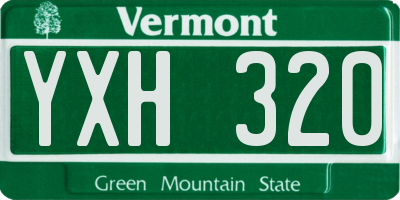 VT license plate YXH320