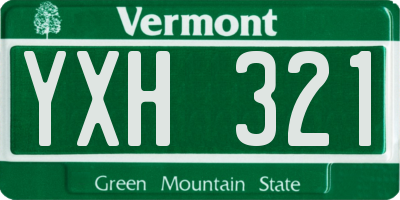 VT license plate YXH321