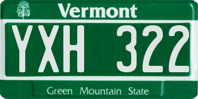 VT license plate YXH322