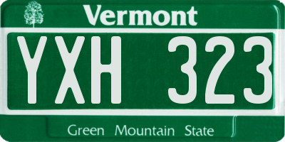VT license plate YXH323