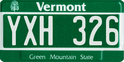 VT license plate YXH326