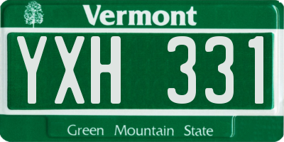 VT license plate YXH331