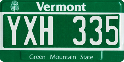 VT license plate YXH335