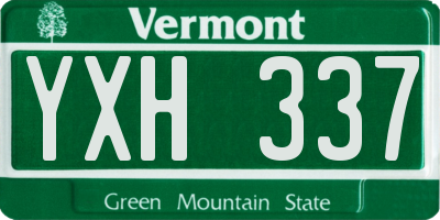 VT license plate YXH337