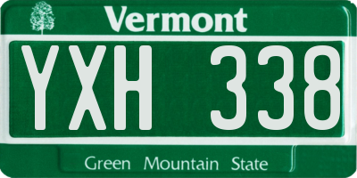 VT license plate YXH338