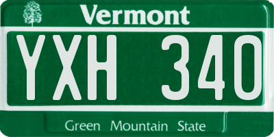 VT license plate YXH340
