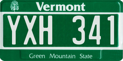 VT license plate YXH341