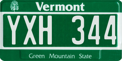 VT license plate YXH344