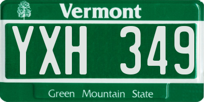 VT license plate YXH349