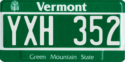 VT license plate YXH352