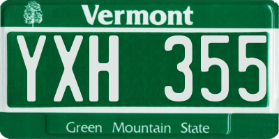 VT license plate YXH355