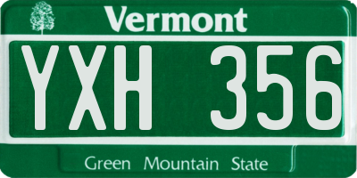 VT license plate YXH356