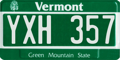 VT license plate YXH357