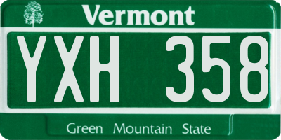 VT license plate YXH358