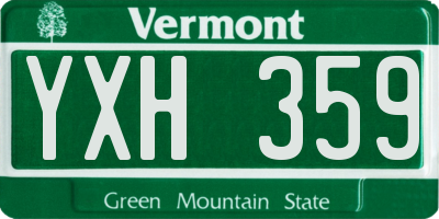 VT license plate YXH359
