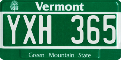 VT license plate YXH365